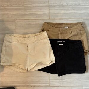 Old Navy Women's Pixie Shorts - Black, Khaki, White - Size 2
